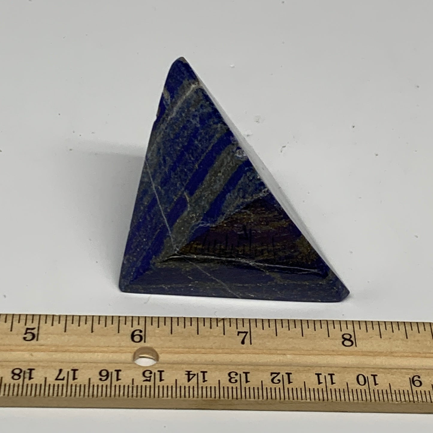 159.8g, 1.8"x2.1"x2.1", Lapis Lazuli Pyramid Crystal Gemstone @Afghanistan, B278