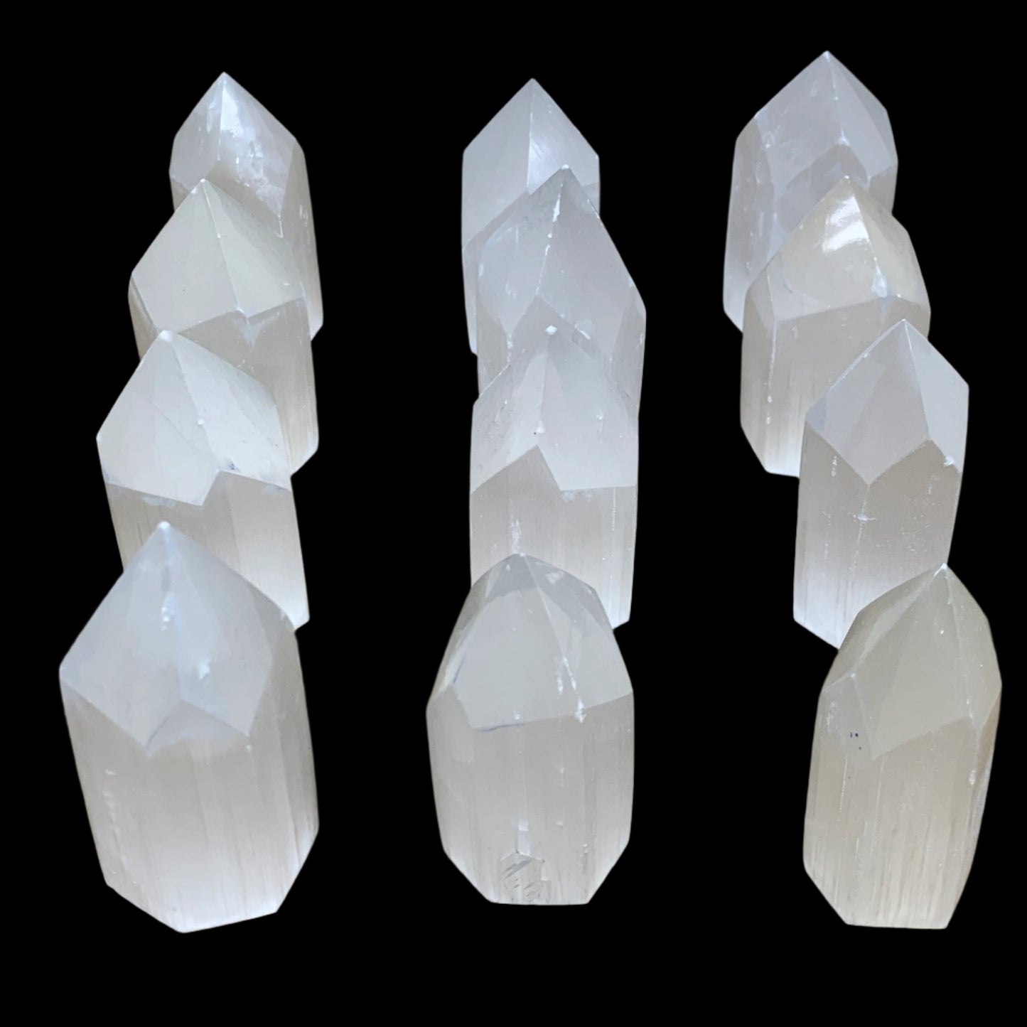 10pc,2.5"-2.8" Selenite (Satin Spar) Crystal Crystal Tower Point Powerful,B35746