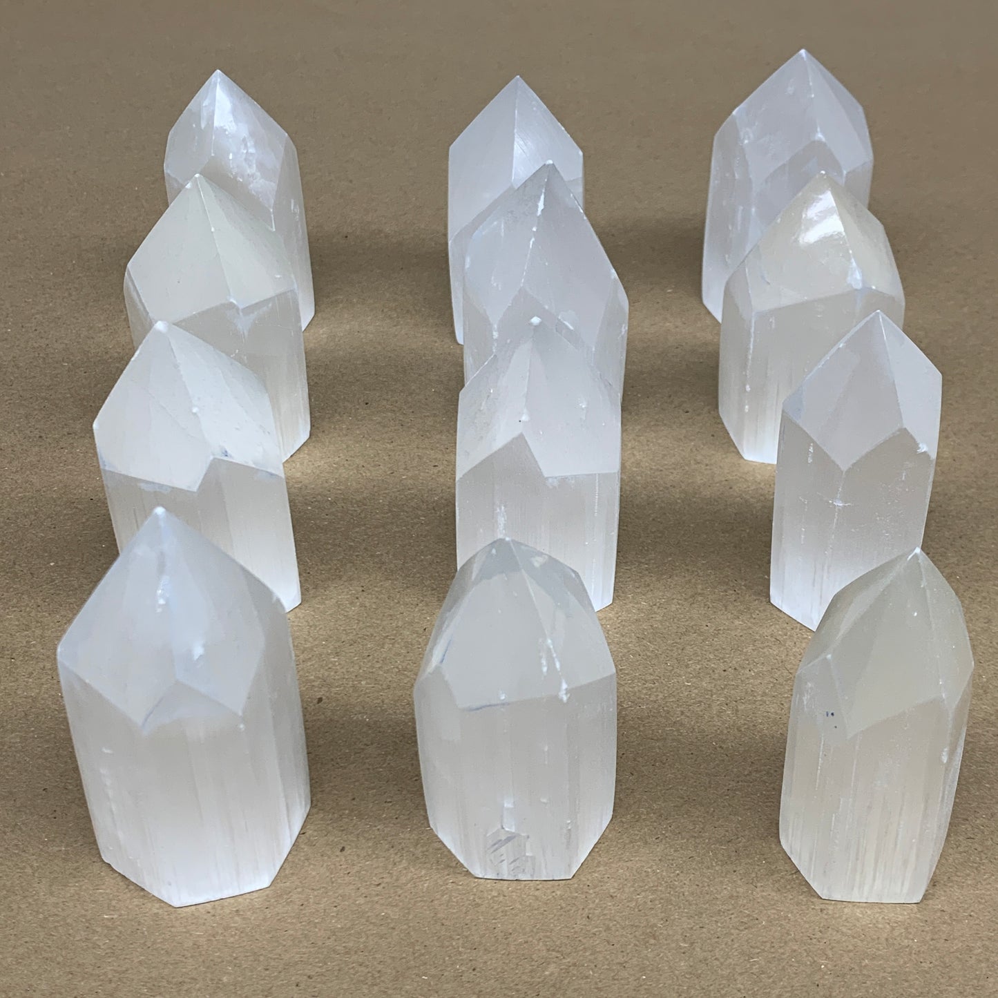 10pc,2.5"-2.8" Selenite (Satin Spar) Crystal Crystal Tower Point Powerful,B35746