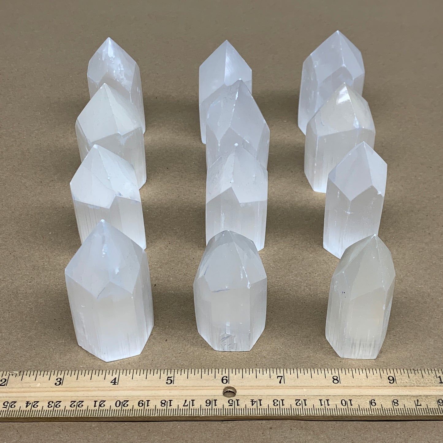 10pc,2.5"-2.8" Selenite (Satin Spar) Crystal Crystal Tower Point Powerful,B35746