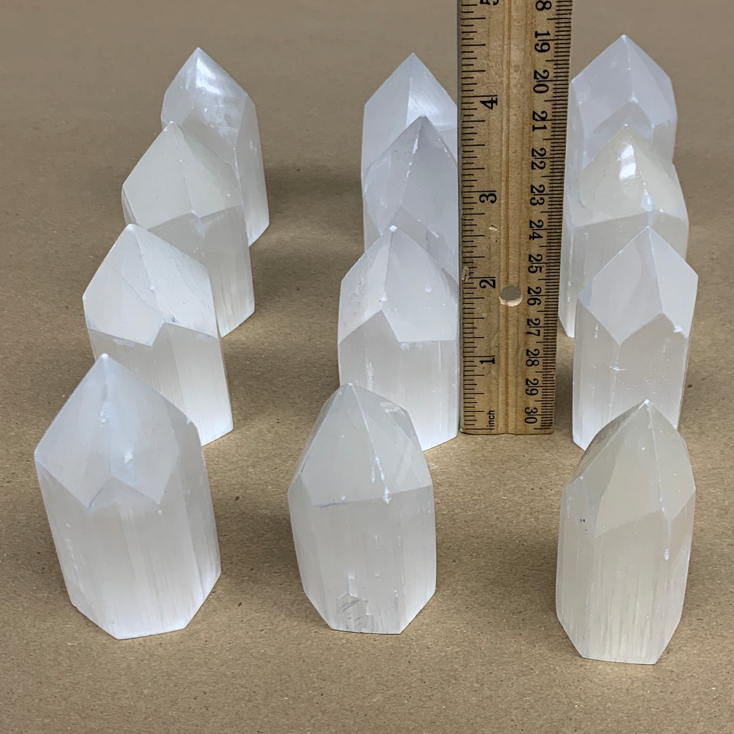 10pc,2.5"-2.8" Selenite (Satin Spar) Crystal Crystal Tower Point Powerful,B35746