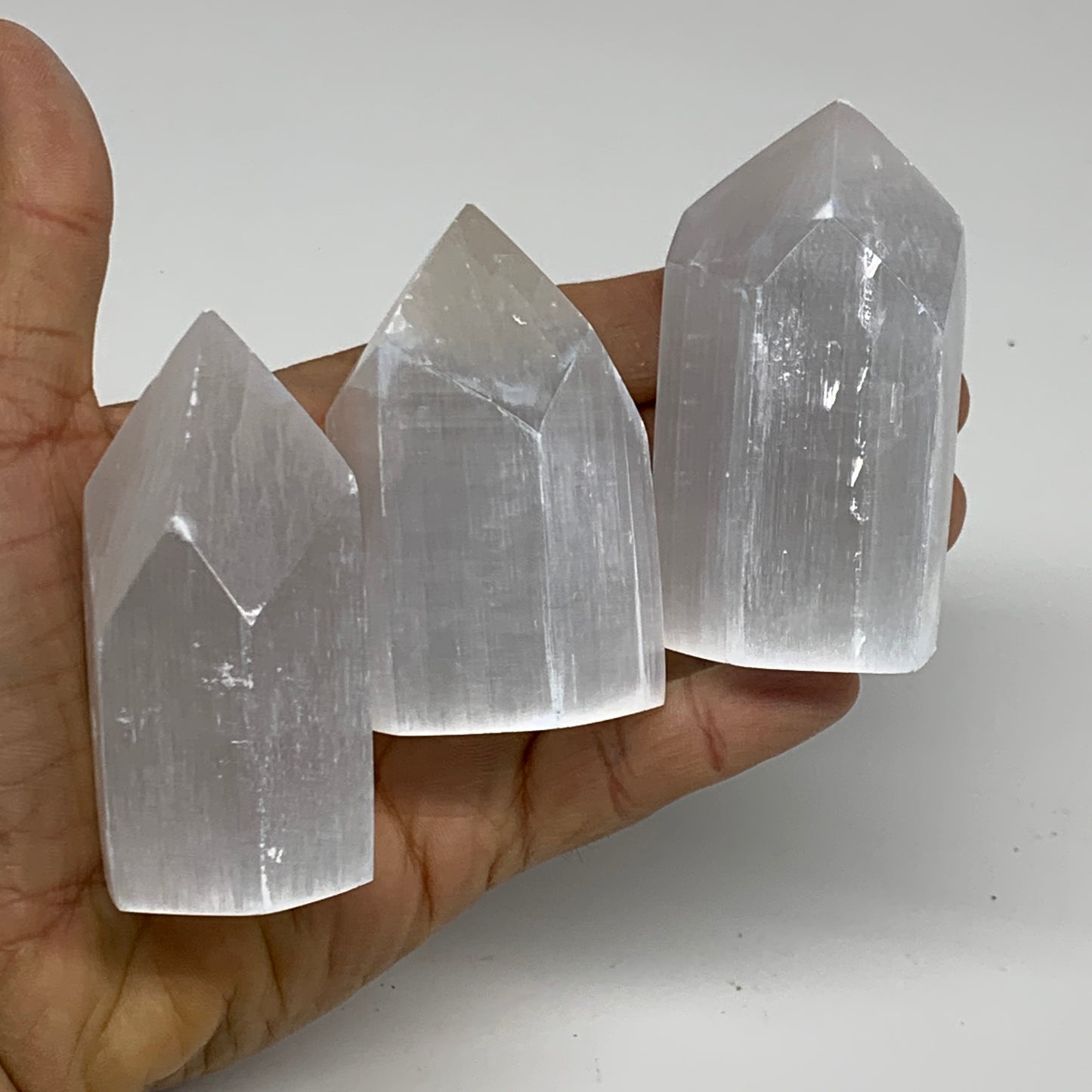 10pc,2.5"-2.8" Selenite (Satin Spar) Crystal Crystal Tower Point Powerful,B35746