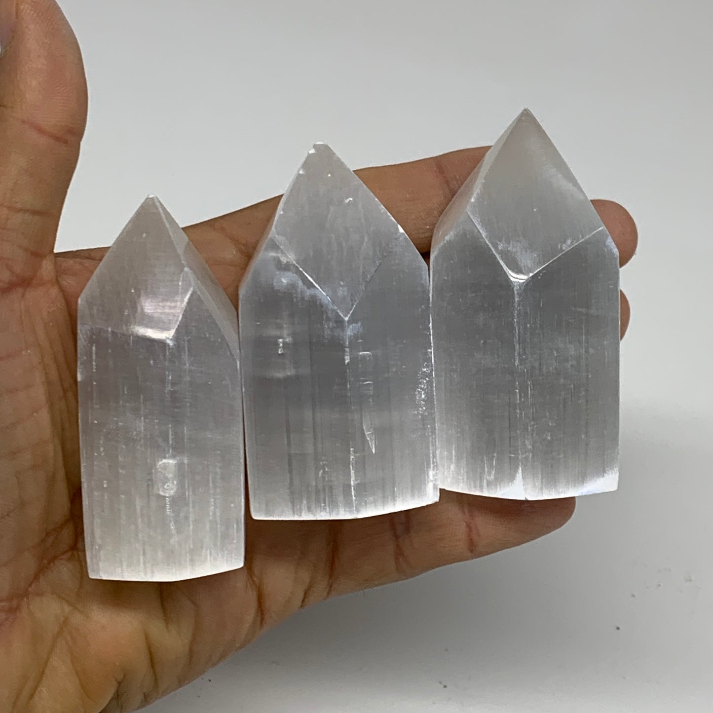 10pc,2.5"-2.8" Selenite (Satin Spar) Crystal Crystal Tower Point Powerful,B35746