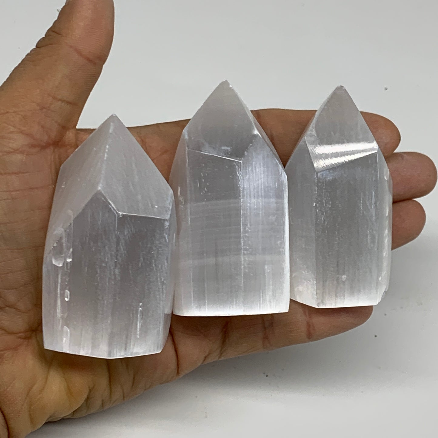 10pc,2.5"-2.8" Selenite (Satin Spar) Crystal Crystal Tower Point Powerful,B35746