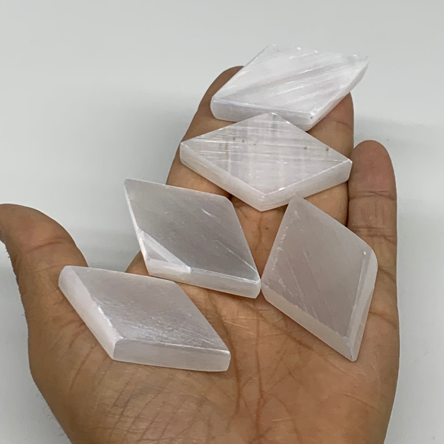 10pcs, 15-30g, 2"-2.4", Selenite Marquise Shape Crystal (Satin Spar), B35748