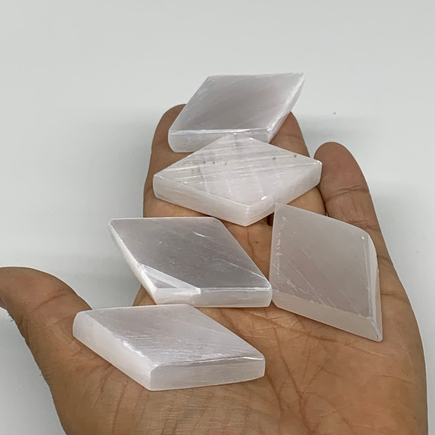 10pcs, 15-30g, 2"-2.4", Selenite Marquise Shape Crystal (Satin Spar), B35748