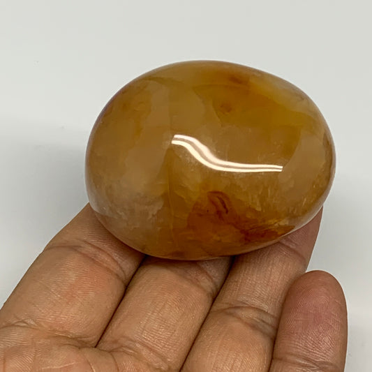 112.2g,2.1"x1.6"x1.4", Red Carnelian Palm-Stone Gem Crystal Polished, B28586