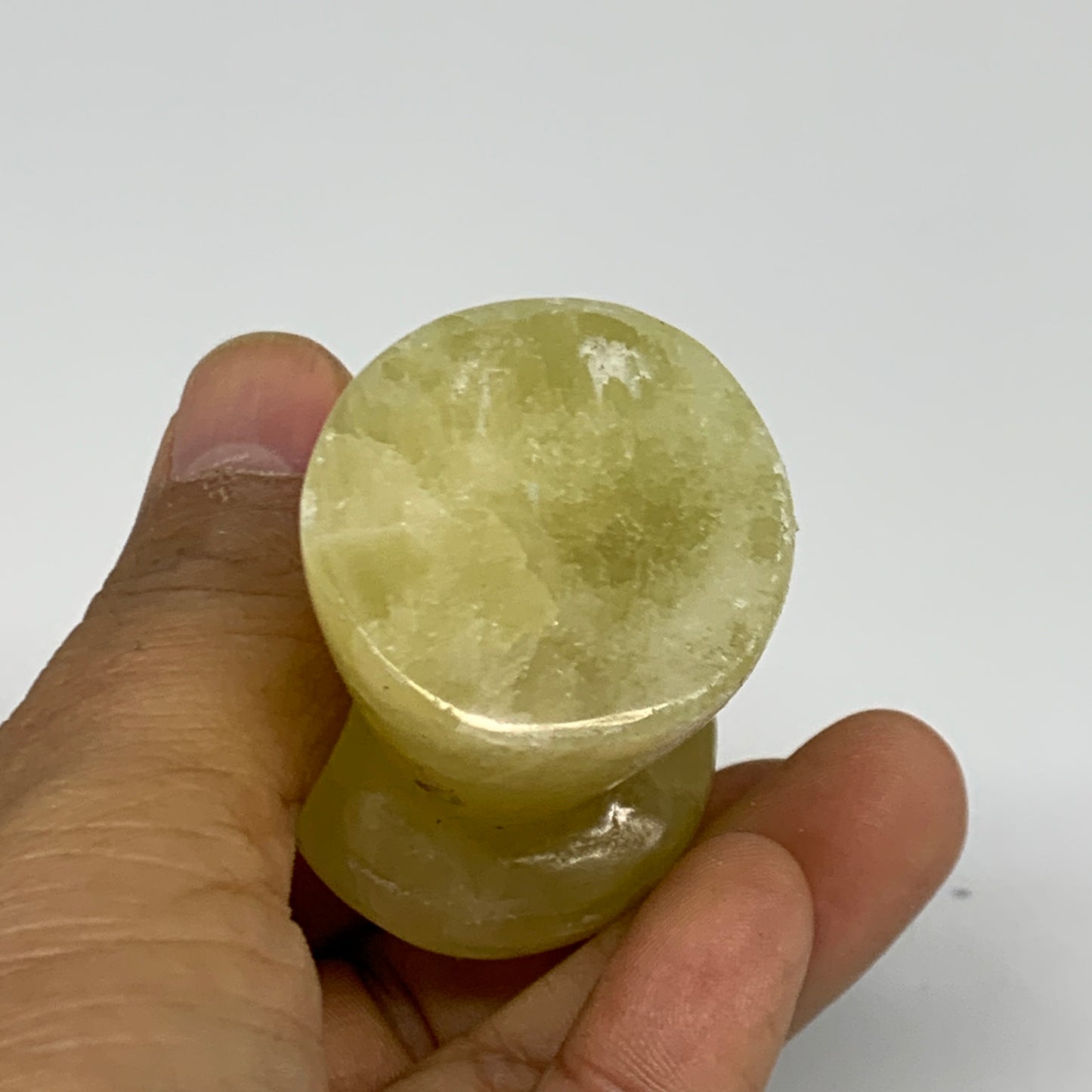 108.6g, 2.3"x1.3" Natural Lemon Calcite Mushroom Gemstone @Pakistan, B31639