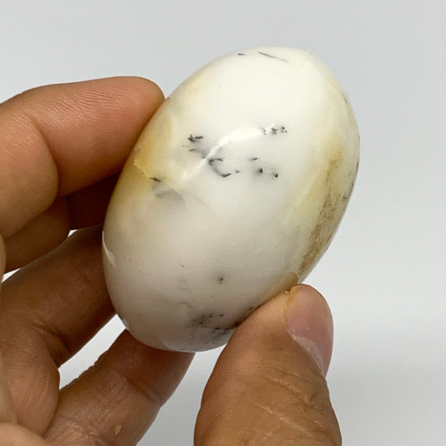 91.2g, 2"x2"x1.2", Dendrite Opal Palm-Stone Reiki Energy Crystal, B27815