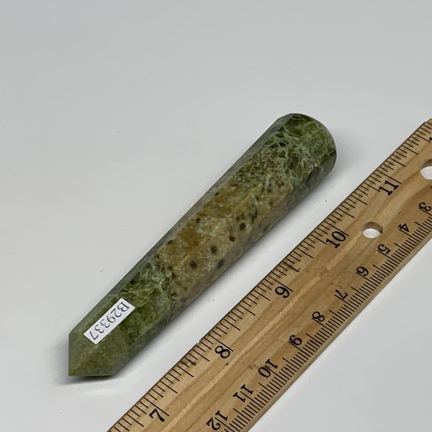 85.1g, 4.2"x0.8",  Natural Vasonite Wand Point Crystal from India, B29337