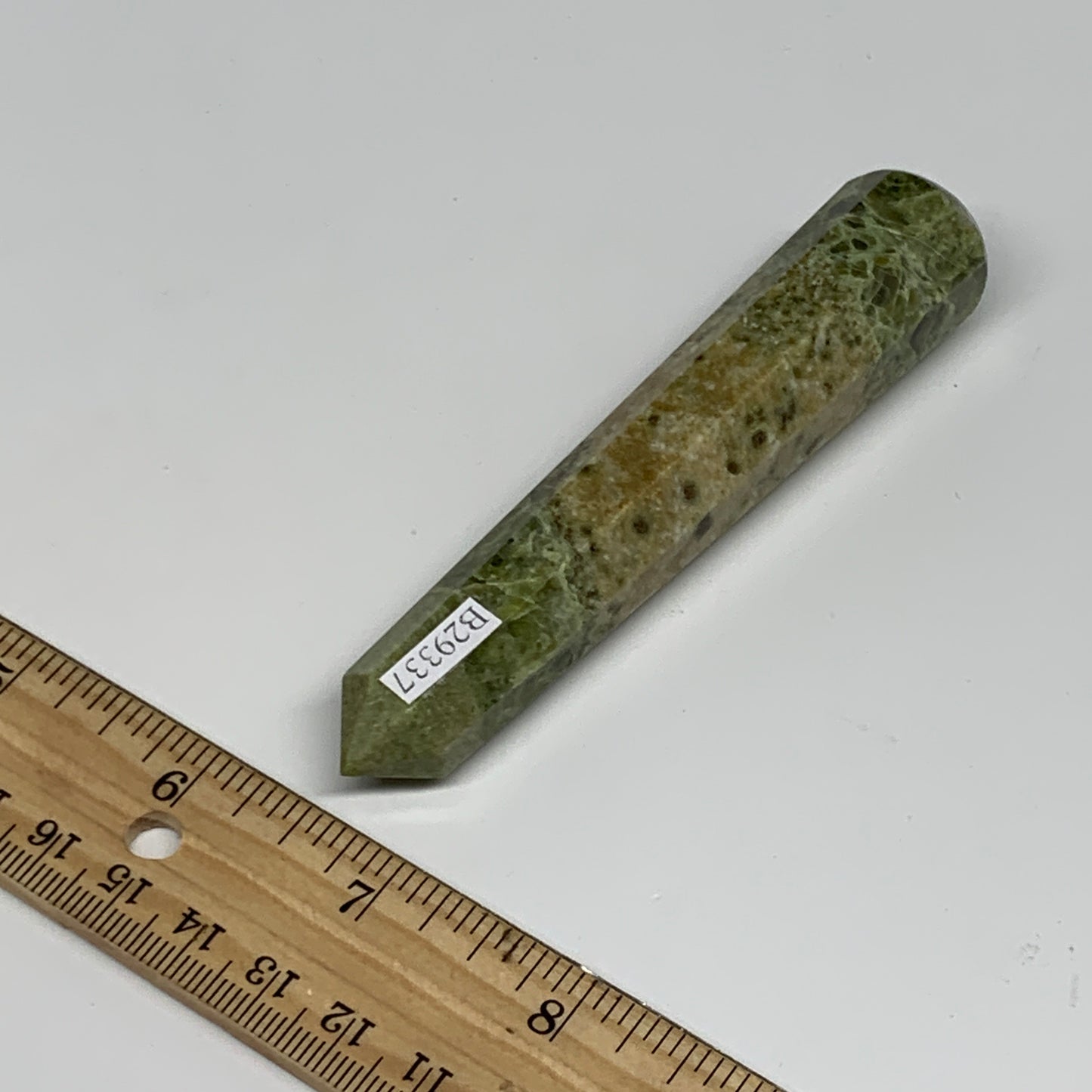 85.1g, 4.2"x0.8",  Natural Vasonite Wand Point Crystal from India, B29337