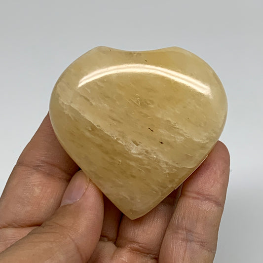 98.2g, 2.2"x2.2"x0.8" Natural Yellow Aventurine Heart Crystal Stone, B35061