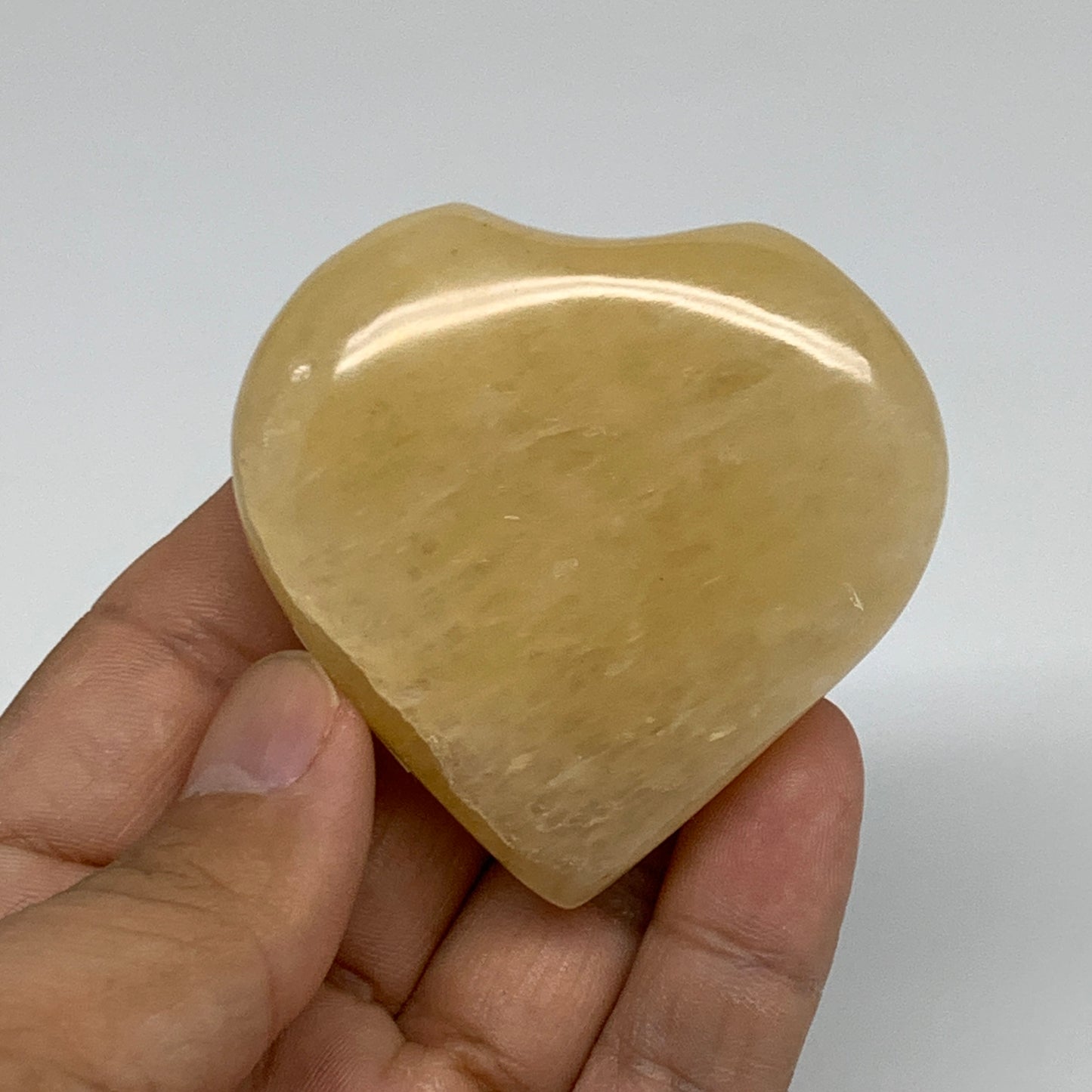 98.2g, 2.2"x2.2"x0.8" Natural Yellow Aventurine Heart Crystal Stone, B35061