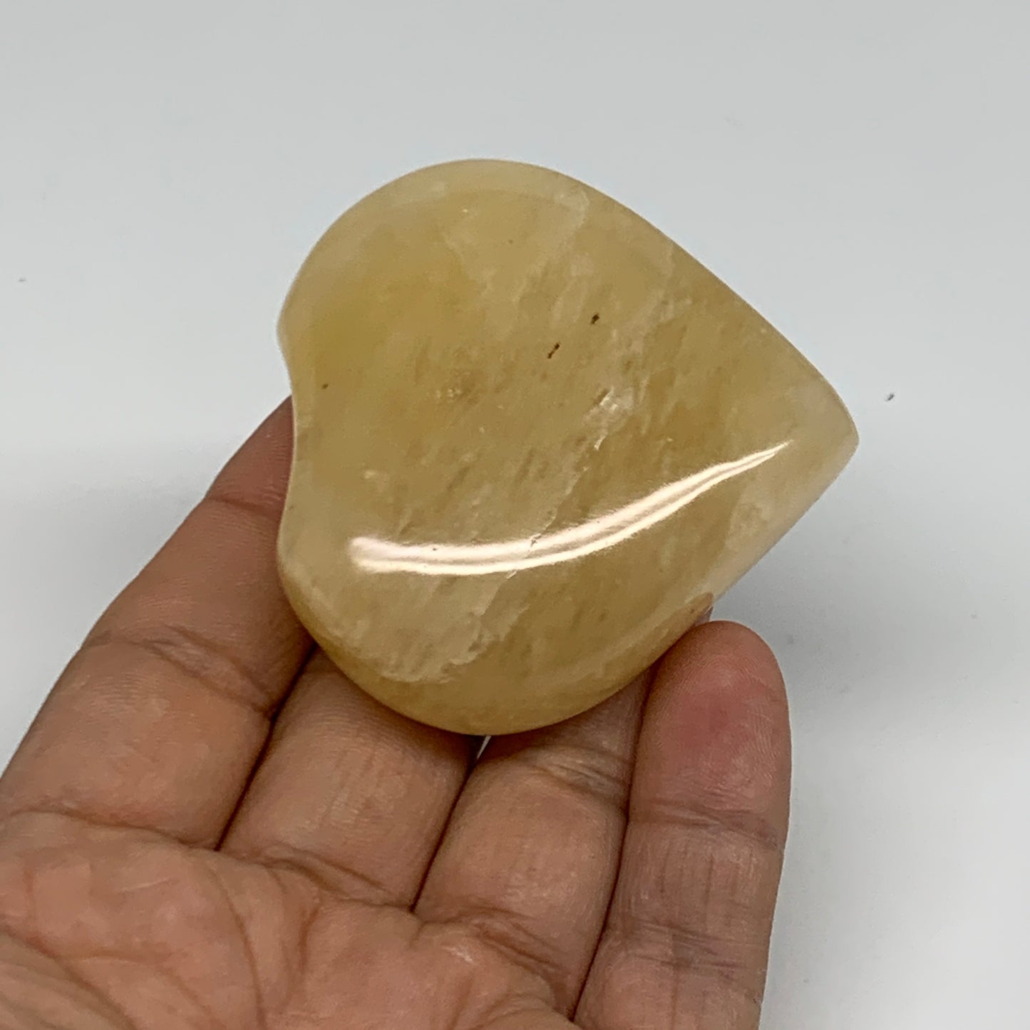 98.2g, 2.2"x2.2"x0.8" Natural Yellow Aventurine Heart Crystal Stone, B35061