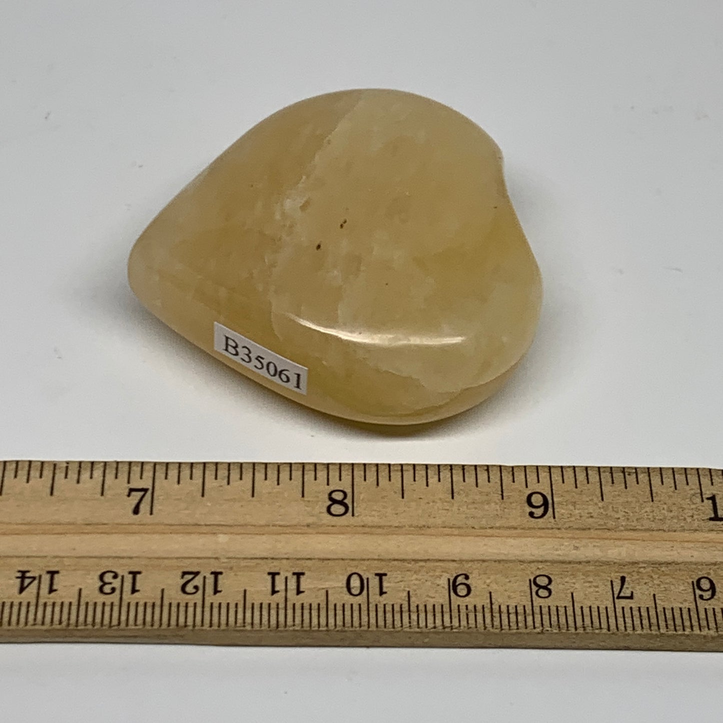 98.2g, 2.2"x2.2"x0.8" Natural Yellow Aventurine Heart Crystal Stone, B35061