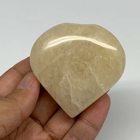 113.6g, 2.2"x2.2"x0.9" Natural Yellow Aventurine Heart Crystal Stone, B35062