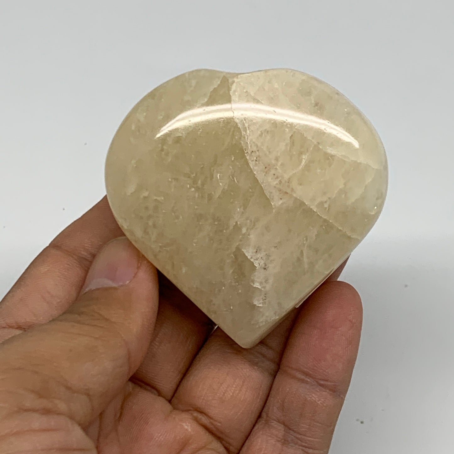 113.6g, 2.2"x2.2"x0.9" Natural Yellow Aventurine Heart Crystal Stone, B35062