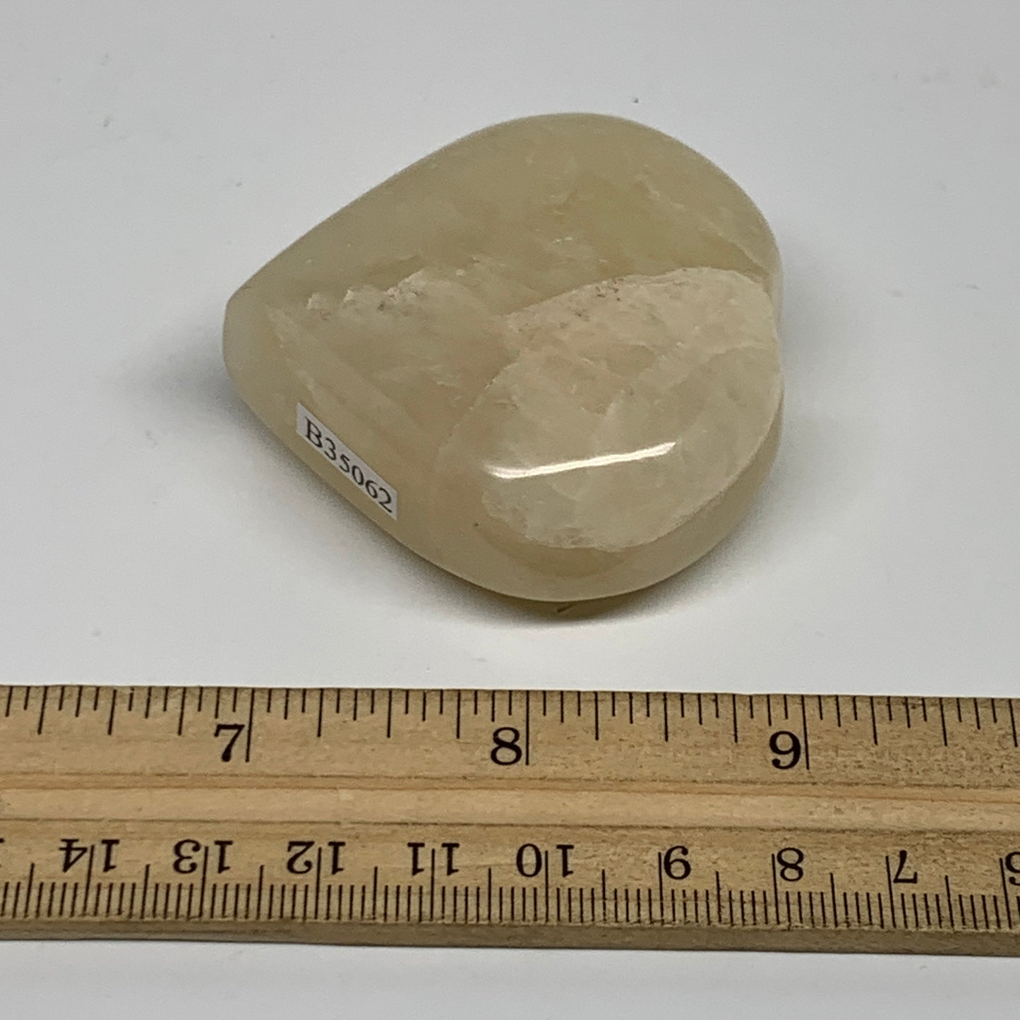 113.6g, 2.2"x2.2"x0.9" Natural Yellow Aventurine Heart Crystal Stone, B35062