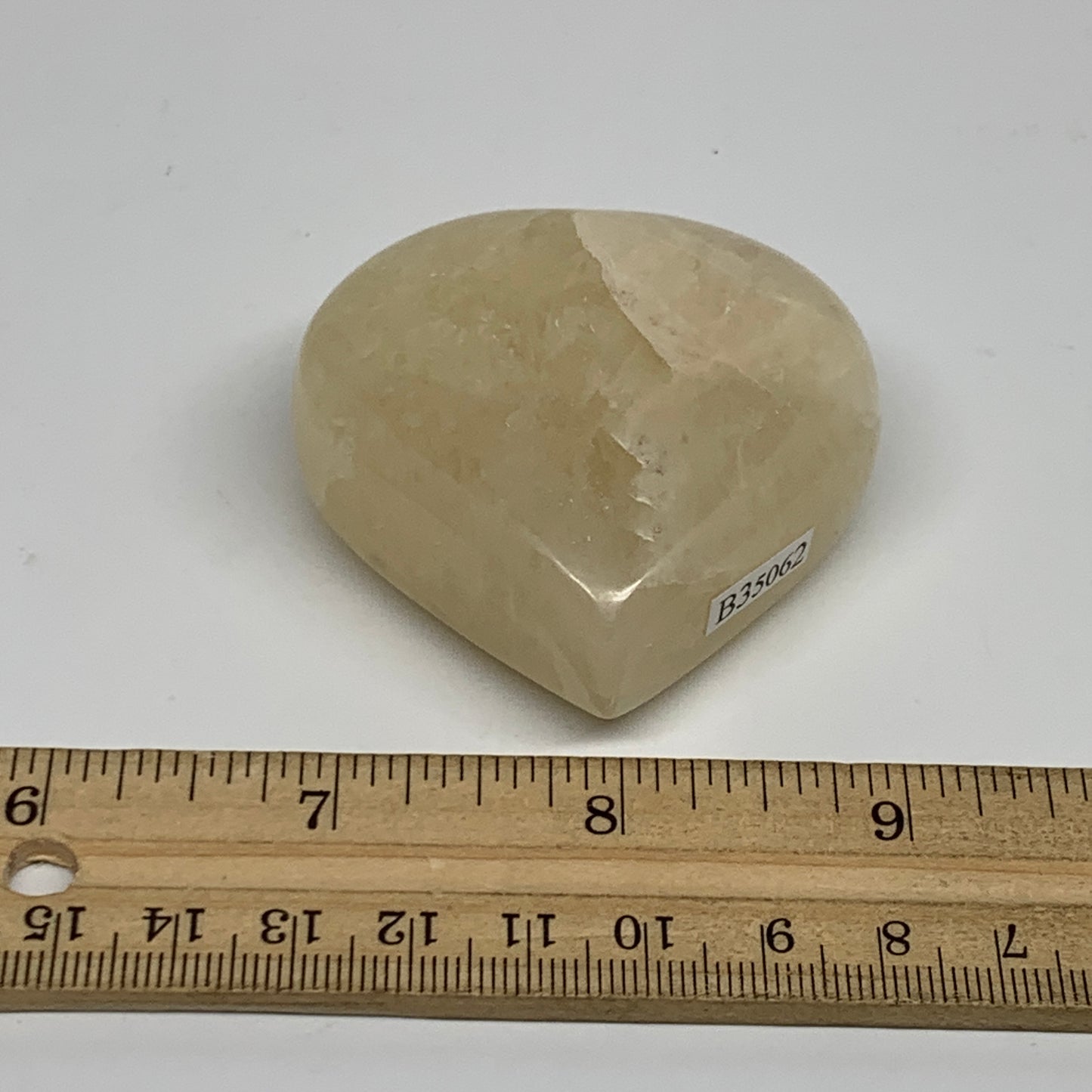 113.6g, 2.2"x2.2"x0.9" Natural Yellow Aventurine Heart Crystal Stone, B35062