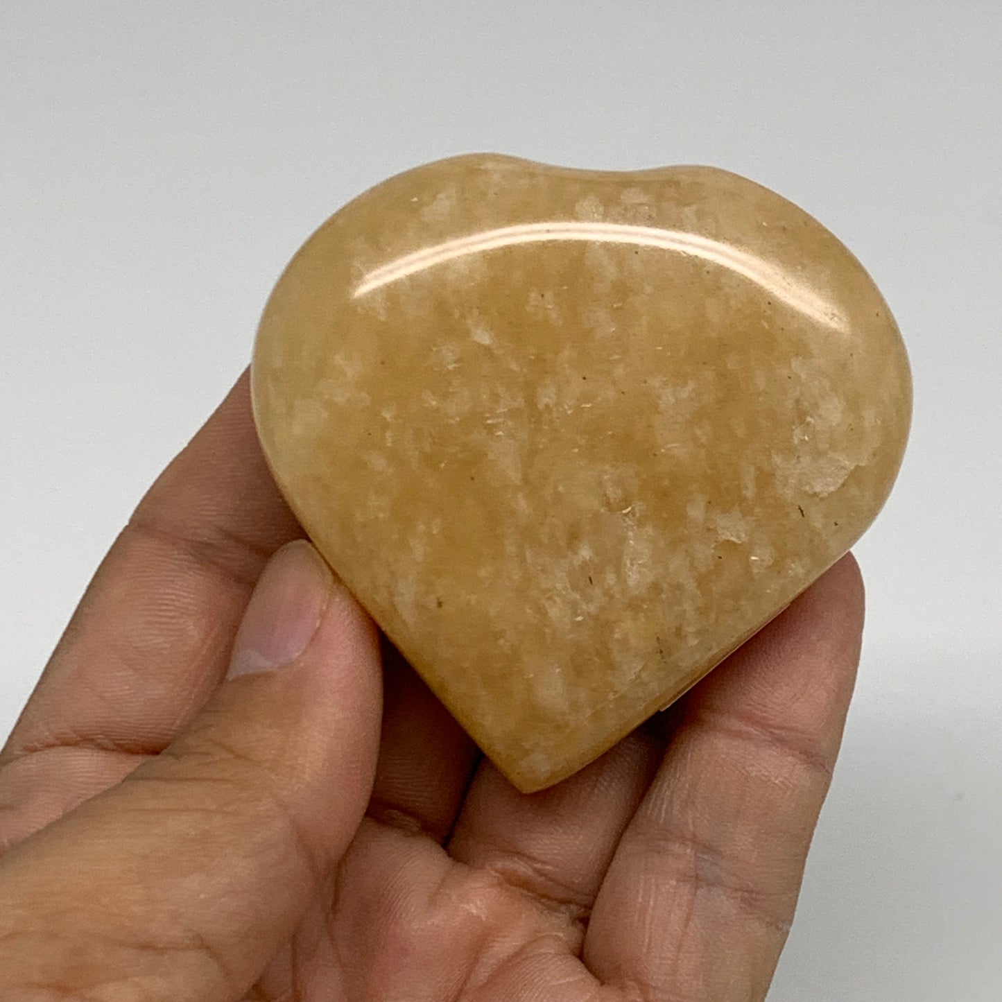 108.1g, 2.2"x2.3"x0.9" Natural Yellow Aventurine Heart Crystal Stone, B35063