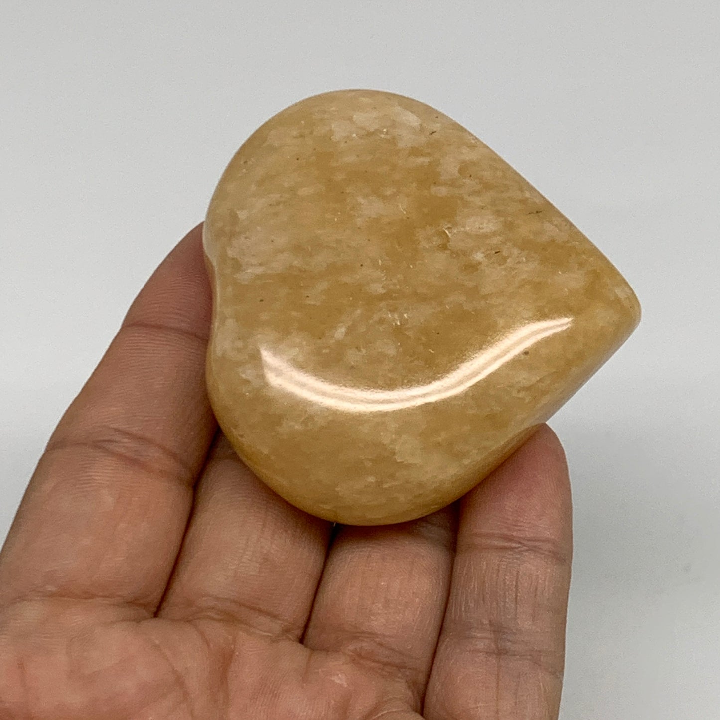 108.1g, 2.2"x2.3"x0.9" Natural Yellow Aventurine Heart Crystal Stone, B35063