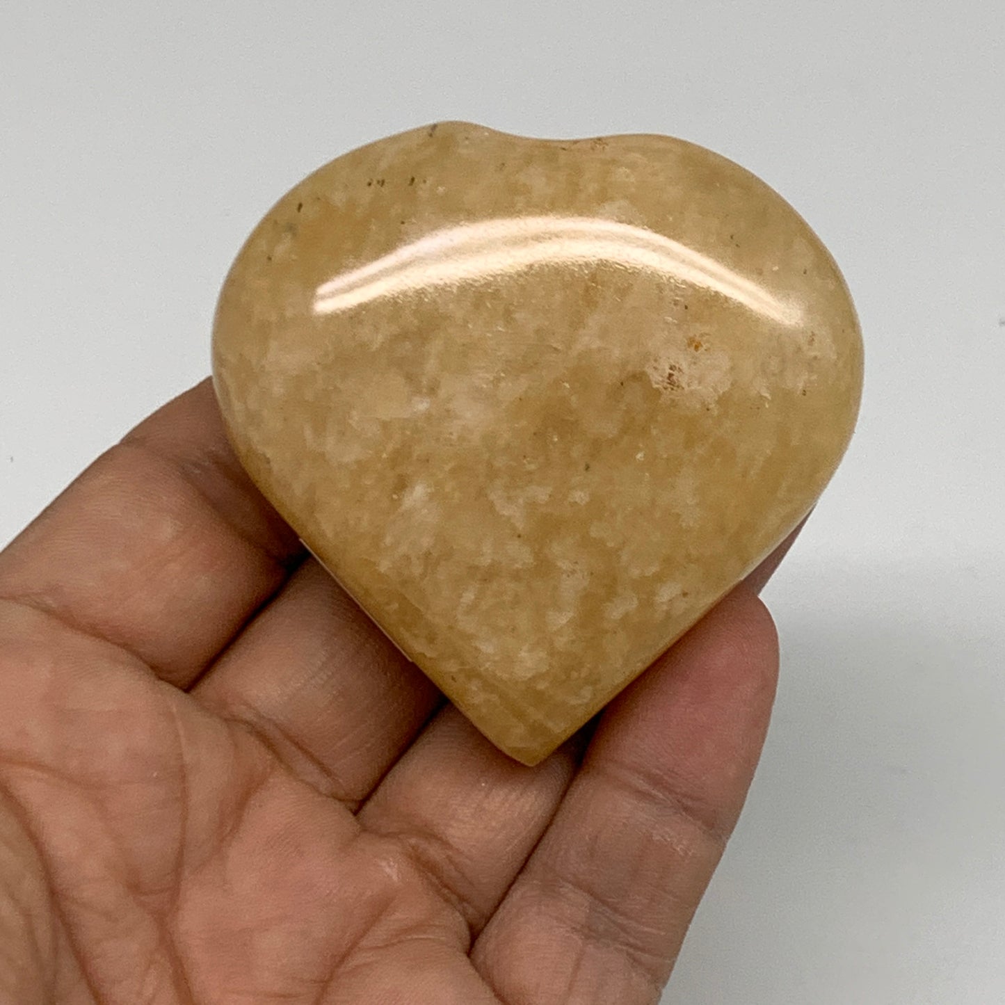 108.1g, 2.2"x2.3"x0.9" Natural Yellow Aventurine Heart Crystal Stone, B35063