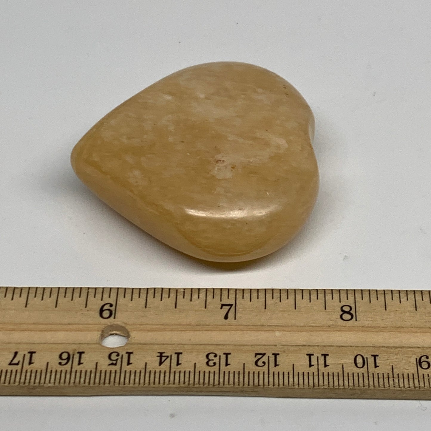 108.1g, 2.2"x2.3"x0.9" Natural Yellow Aventurine Heart Crystal Stone, B35063