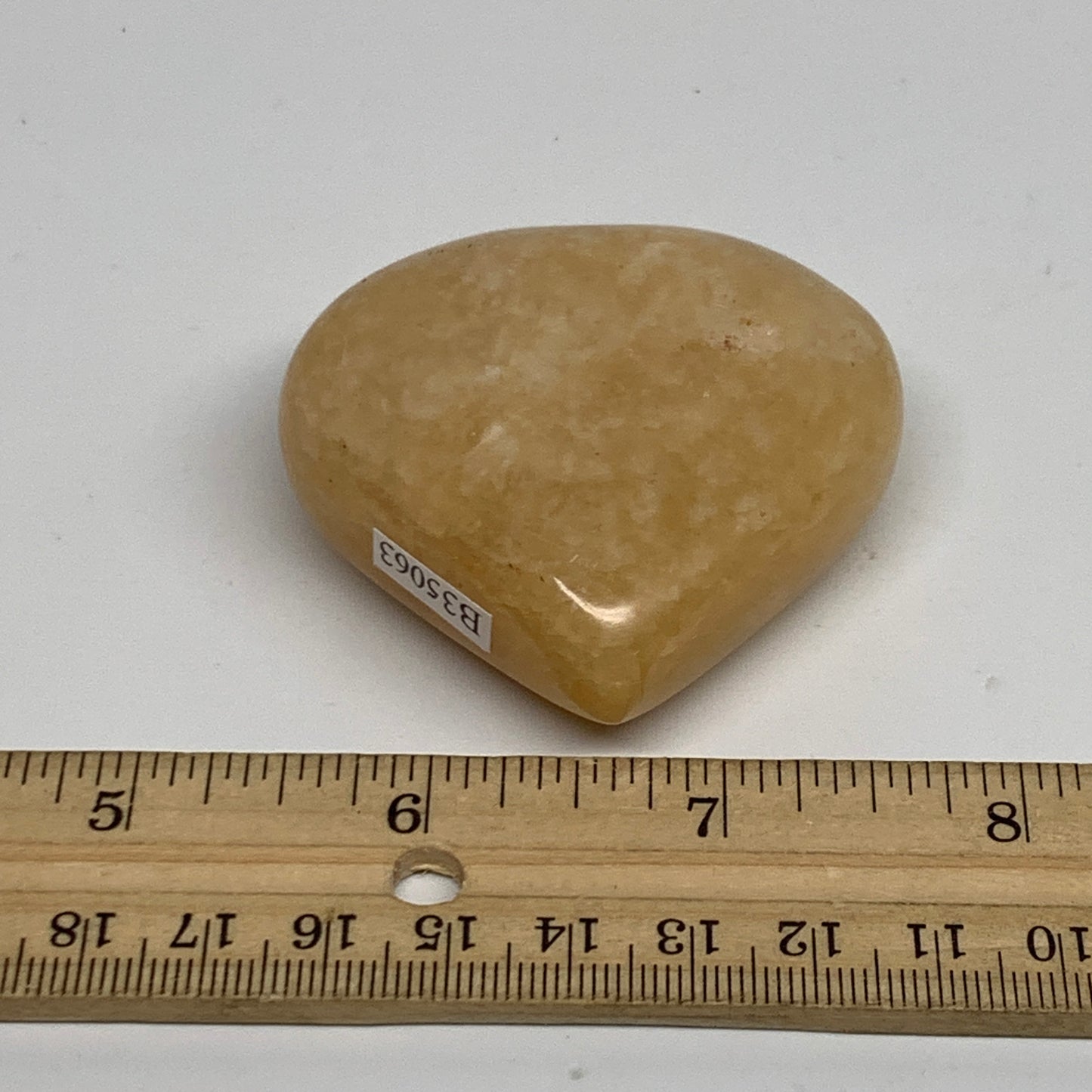 108.1g, 2.2"x2.3"x0.9" Natural Yellow Aventurine Heart Crystal Stone, B35063