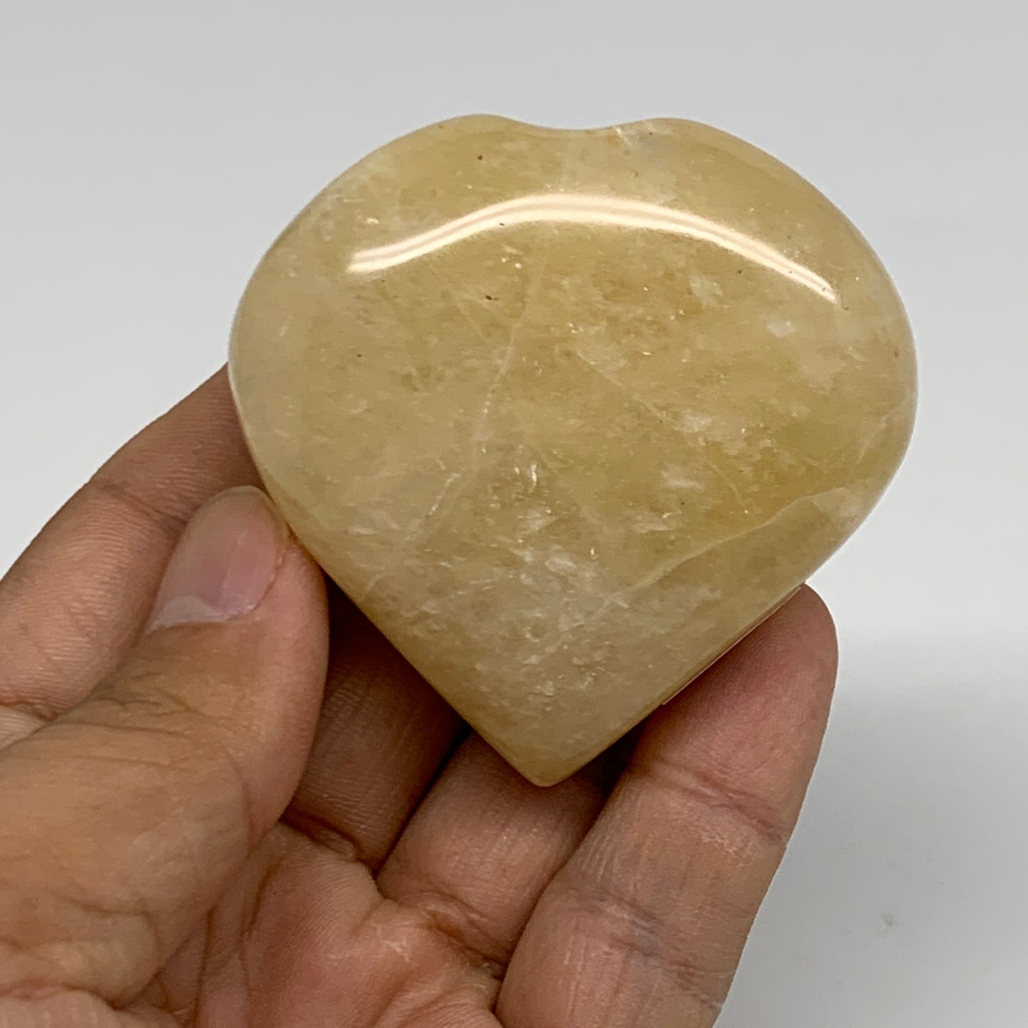 109.9g, 2.2"x2.2"x0.9" Natural Yellow Aventurine Heart Crystal Stone, B35064