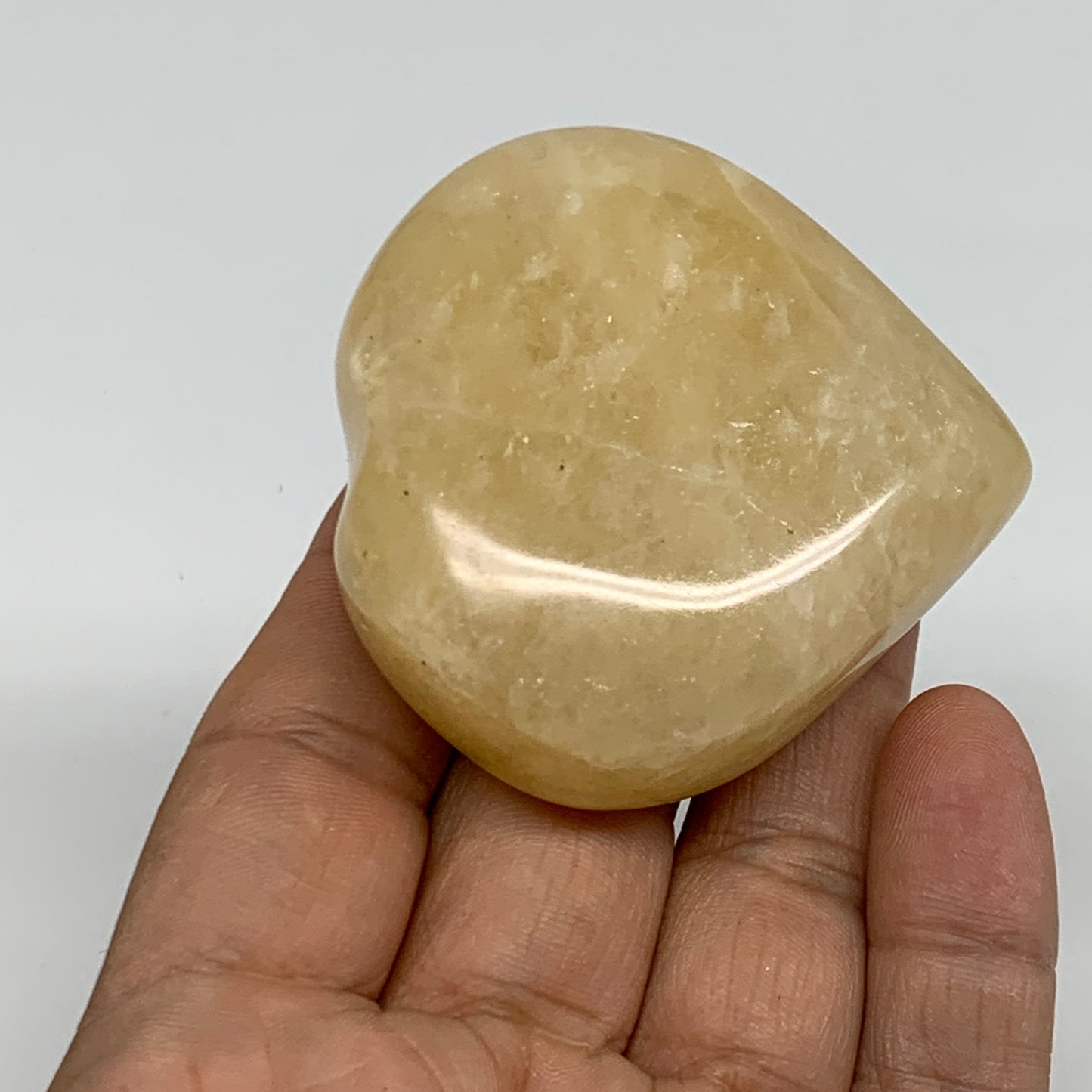 109.9g, 2.2"x2.2"x0.9" Natural Yellow Aventurine Heart Crystal Stone, B35064