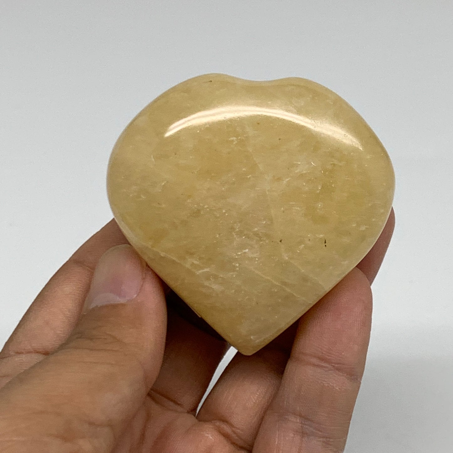 109.9g, 2.2"x2.2"x0.9" Natural Yellow Aventurine Heart Crystal Stone, B35064