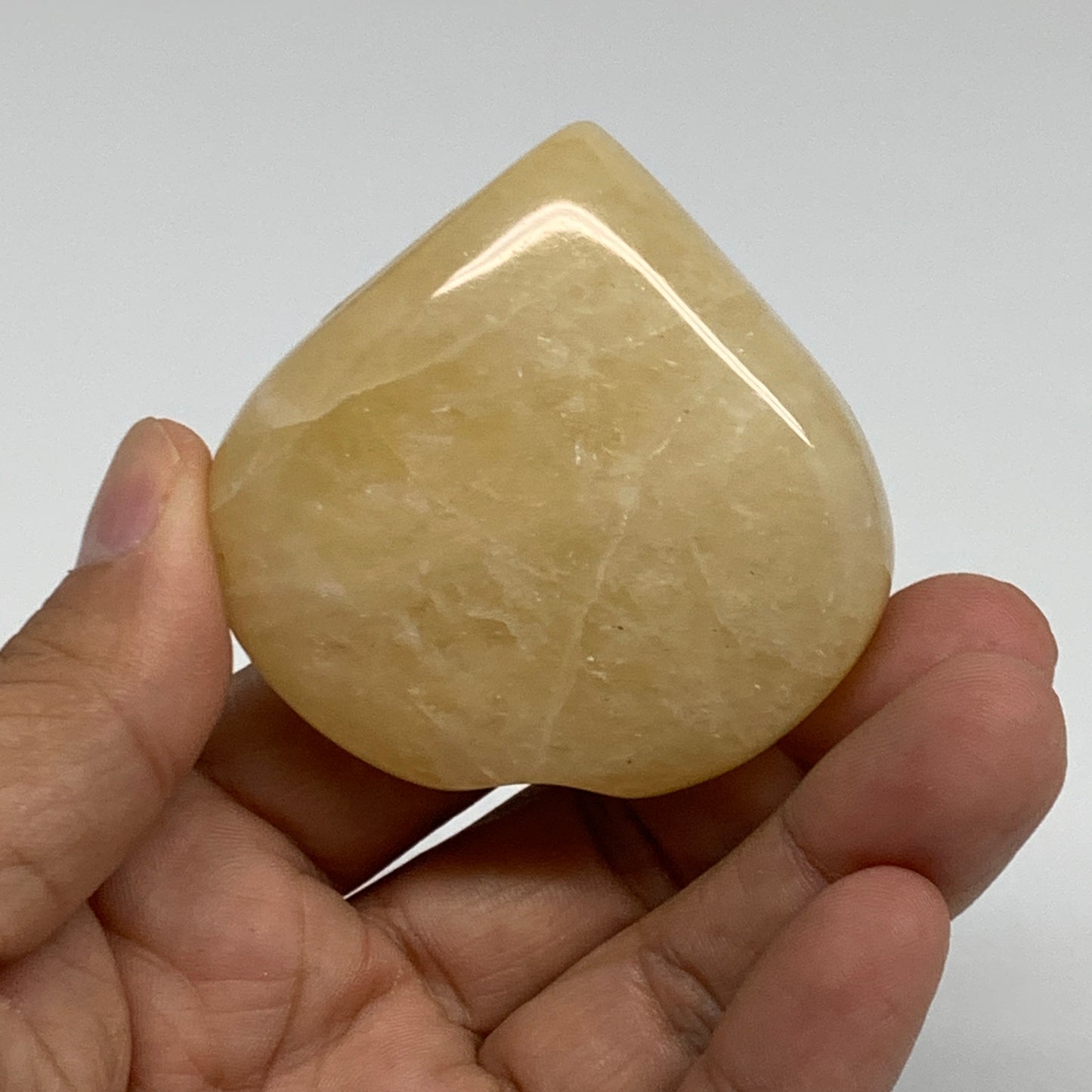 109.9g, 2.2"x2.2"x0.9" Natural Yellow Aventurine Heart Crystal Stone, B35064