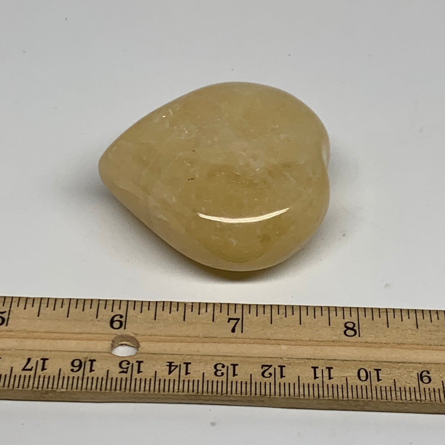 109.9g, 2.2"x2.2"x0.9" Natural Yellow Aventurine Heart Crystal Stone, B35064