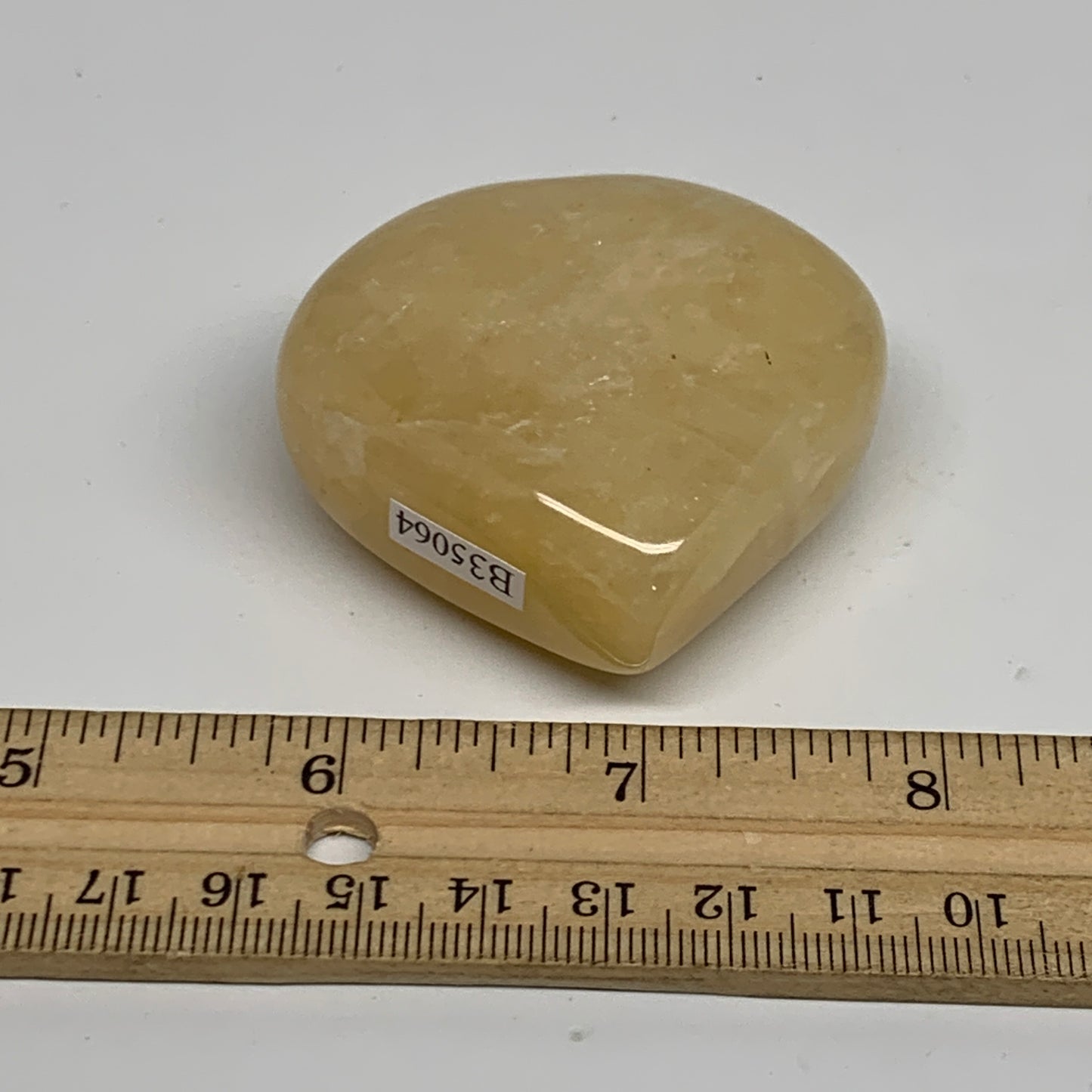 109.9g, 2.2"x2.2"x0.9" Natural Yellow Aventurine Heart Crystal Stone, B35064