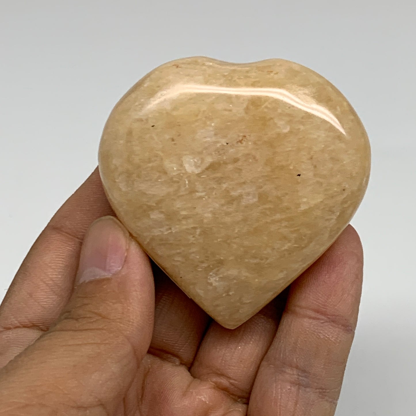 90.6g, 2.1"x2.1"x0.8" Natural Yellow Aventurine Heart Crystal Stone, B35065