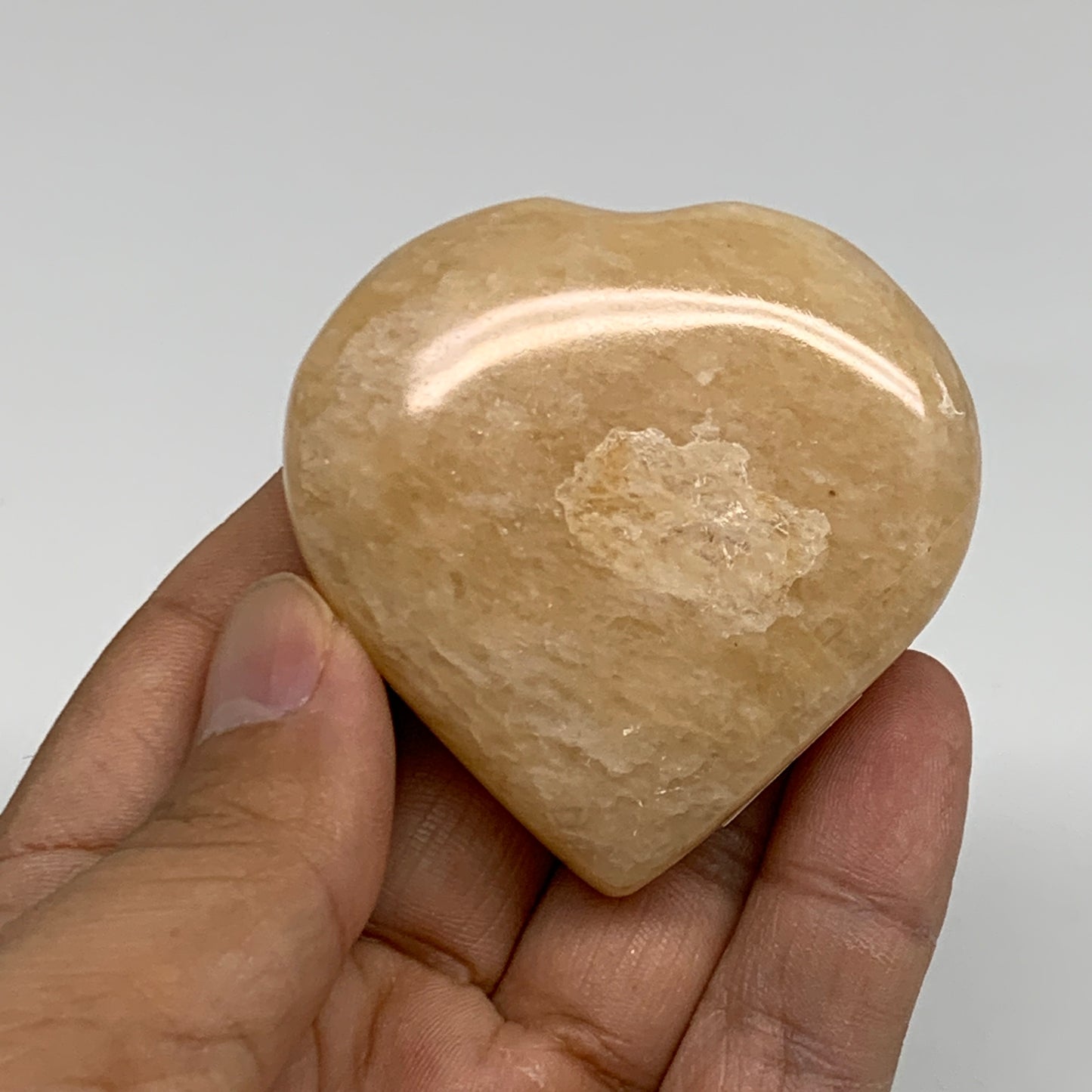 90.6g, 2.1"x2.1"x0.8" Natural Yellow Aventurine Heart Crystal Stone, B35065