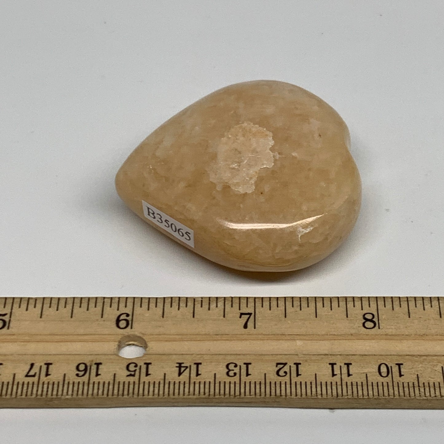 90.6g, 2.1"x2.1"x0.8" Natural Yellow Aventurine Heart Crystal Stone, B35065