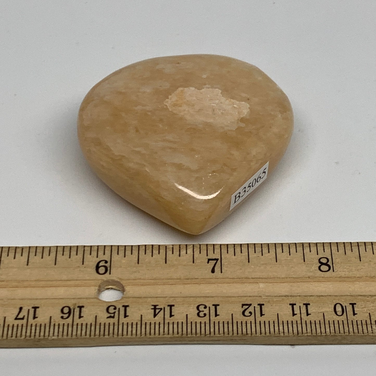 109.9g, 2.2"x2.2"x0.9" Natural Yellow Aventurine Heart Crystal Stone, B35064