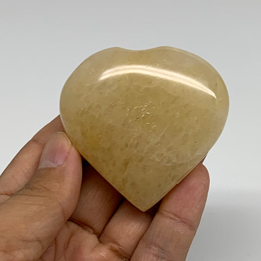 99.9g, 2.2"x2.2"x0.8" Natural Yellow Aventurine Heart Crystal Stone, B35066