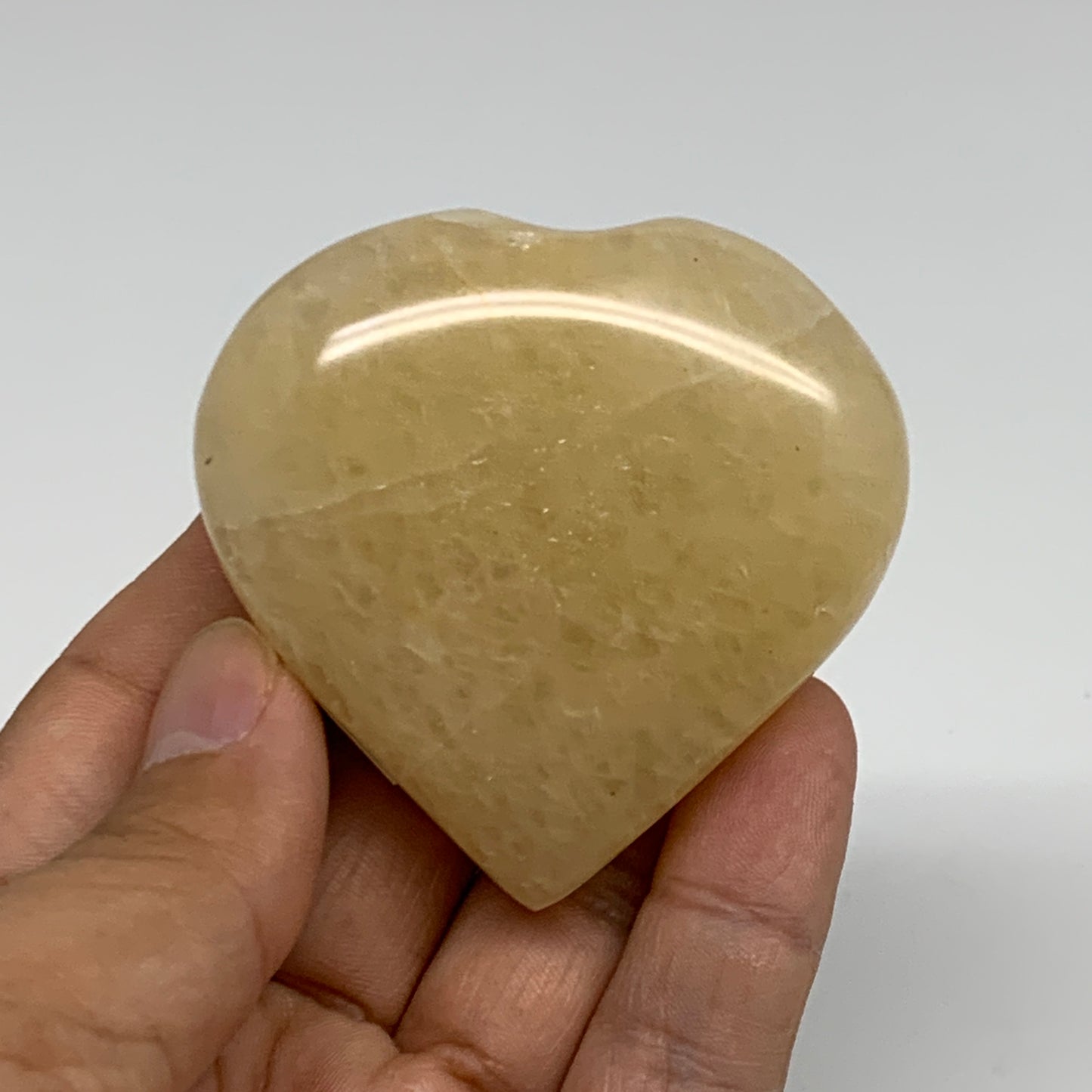 99.9g, 2.2"x2.2"x0.8" Natural Yellow Aventurine Heart Crystal Stone, B35066