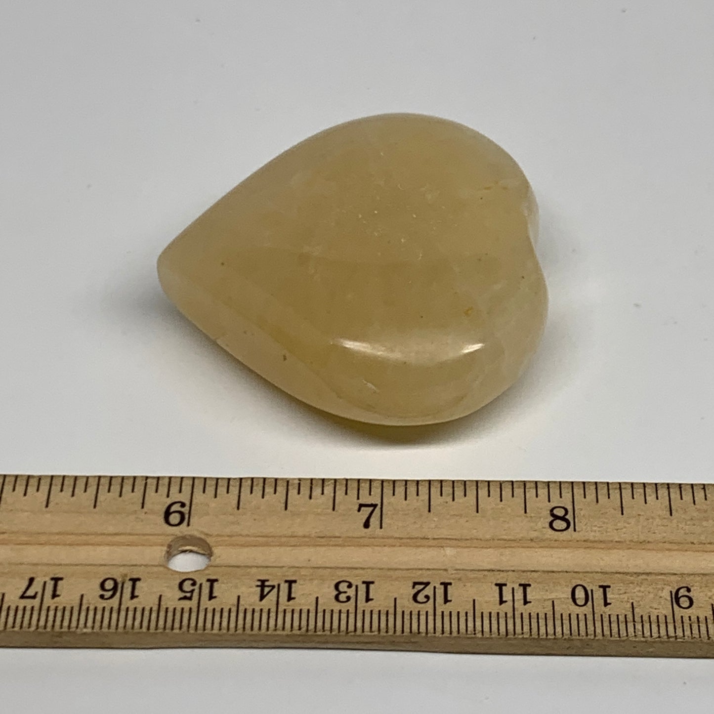 99.9g, 2.2"x2.2"x0.8" Natural Yellow Aventurine Heart Crystal Stone, B35066