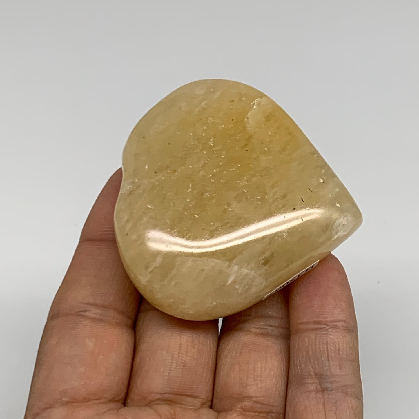 96.3g, 2.1"x2.2"x0.8" Natural Yellow Aventurine Heart Crystal Stone, B35067