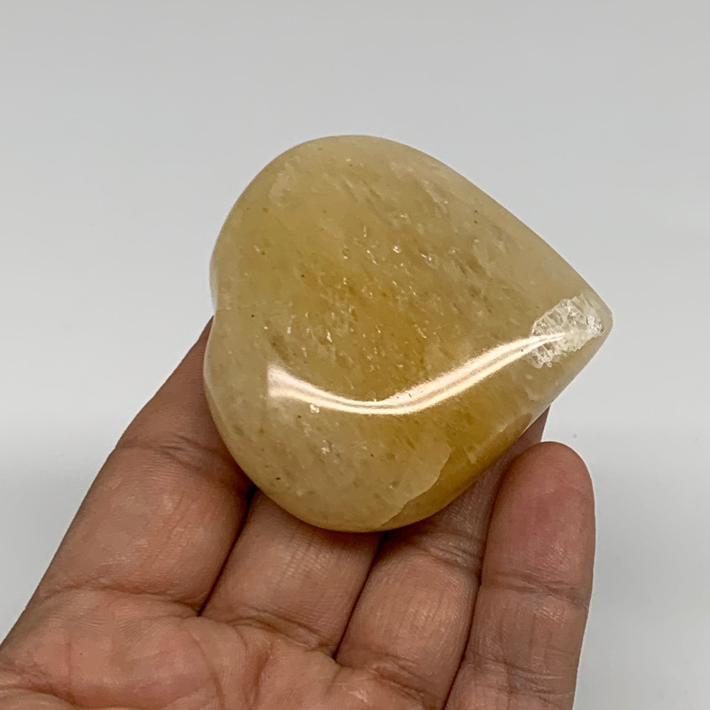 96.3g, 2.1"x2.2"x0.8" Natural Yellow Aventurine Heart Crystal Stone, B35067