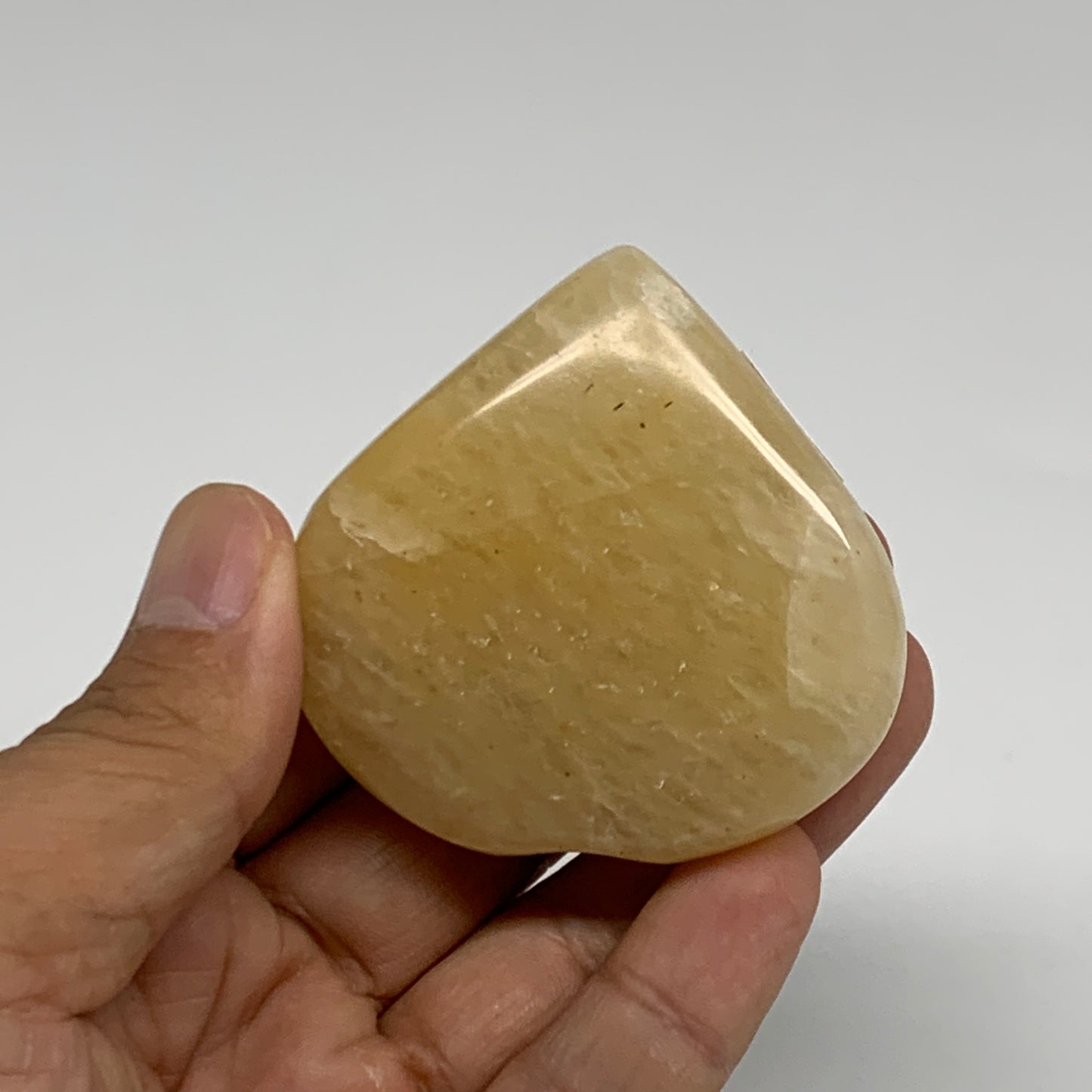 96.3g, 2.1"x2.2"x0.8" Natural Yellow Aventurine Heart Crystal Stone, B35067