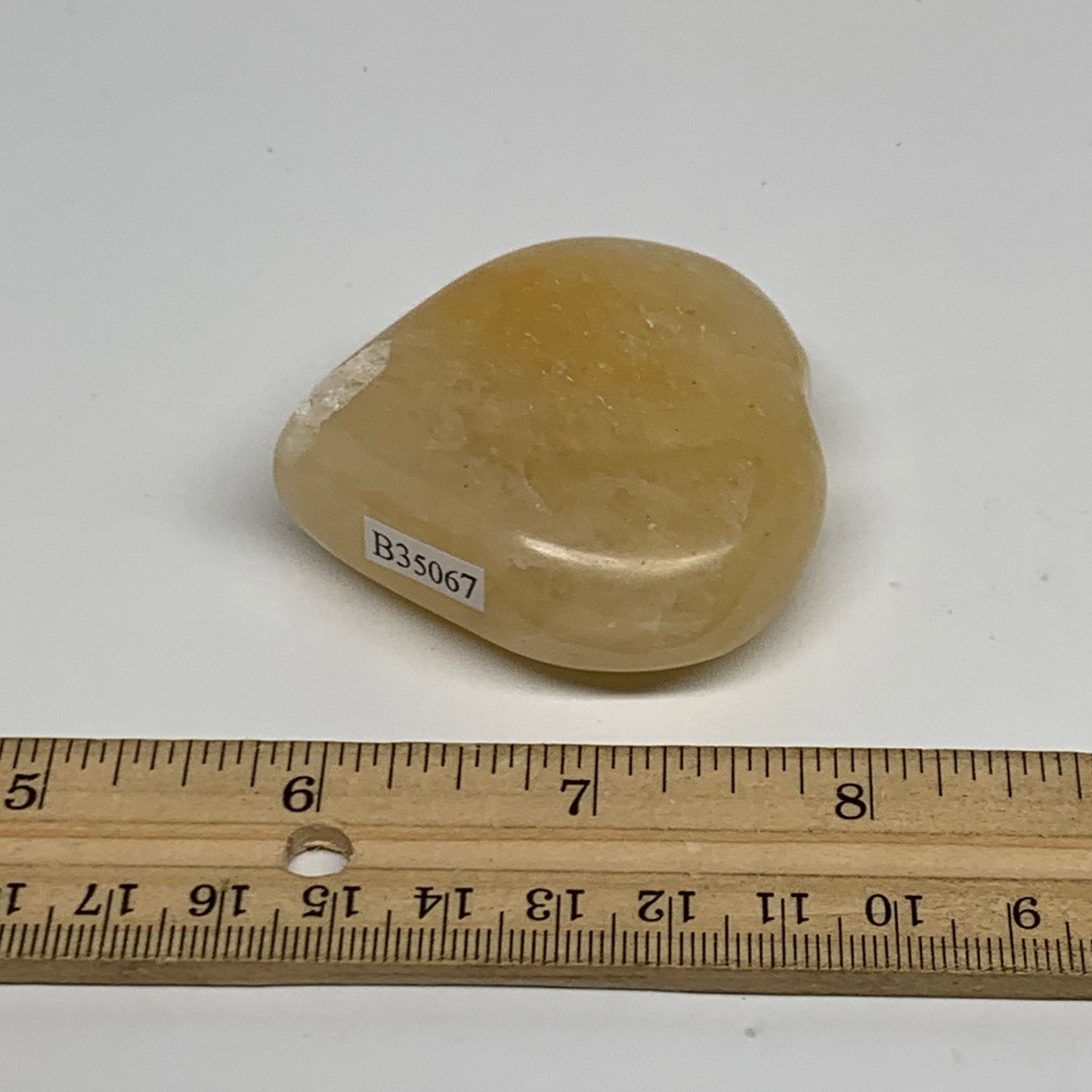 96.3g, 2.1"x2.2"x0.8" Natural Yellow Aventurine Heart Crystal Stone, B35067