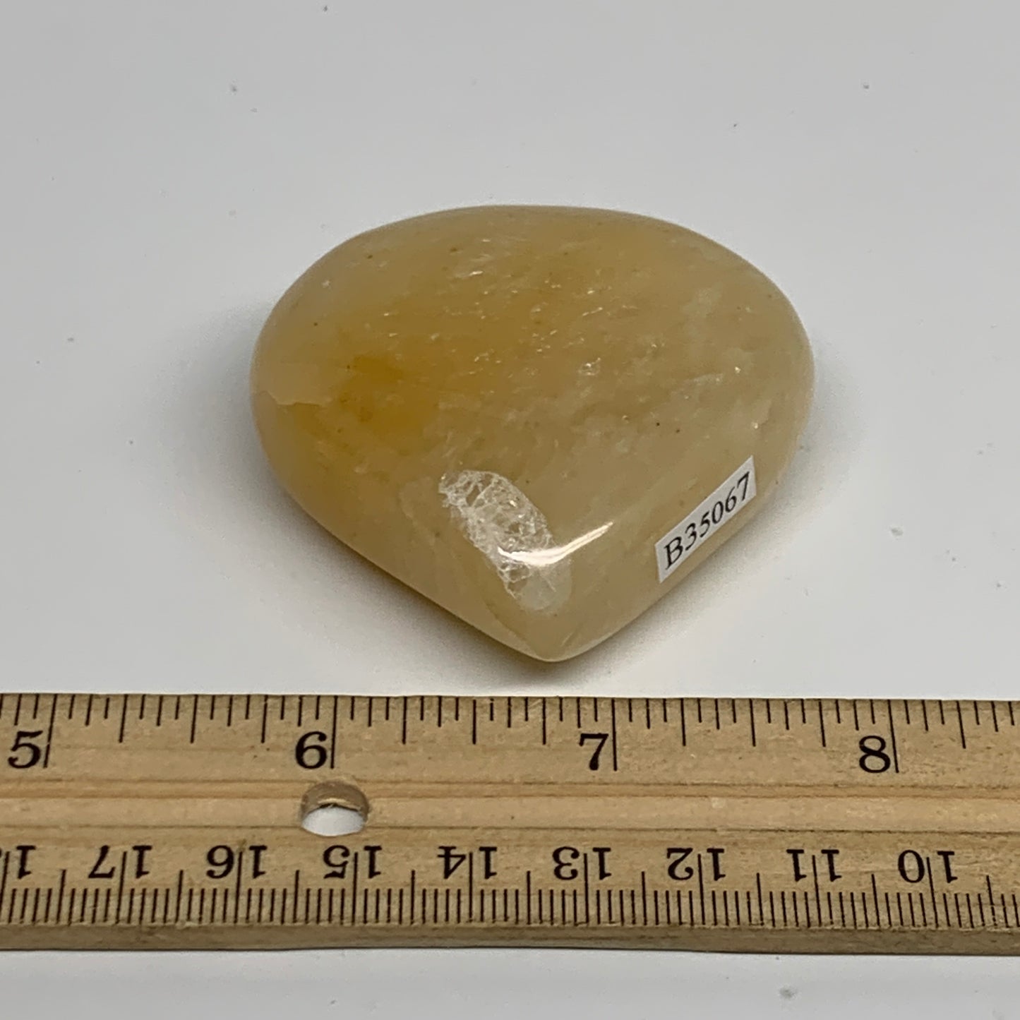 96.3g, 2.1"x2.2"x0.8" Natural Yellow Aventurine Heart Crystal Stone, B35067