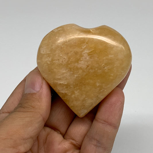 92.7g, 2.1"x2.1"x0.9" Natural Yellow Aventurine Heart Crystal Stone, B35068