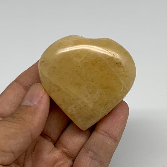 81g, 1.9"x2"x0.9" Natural Yellow Aventurine Heart Crystal Stone, B35069