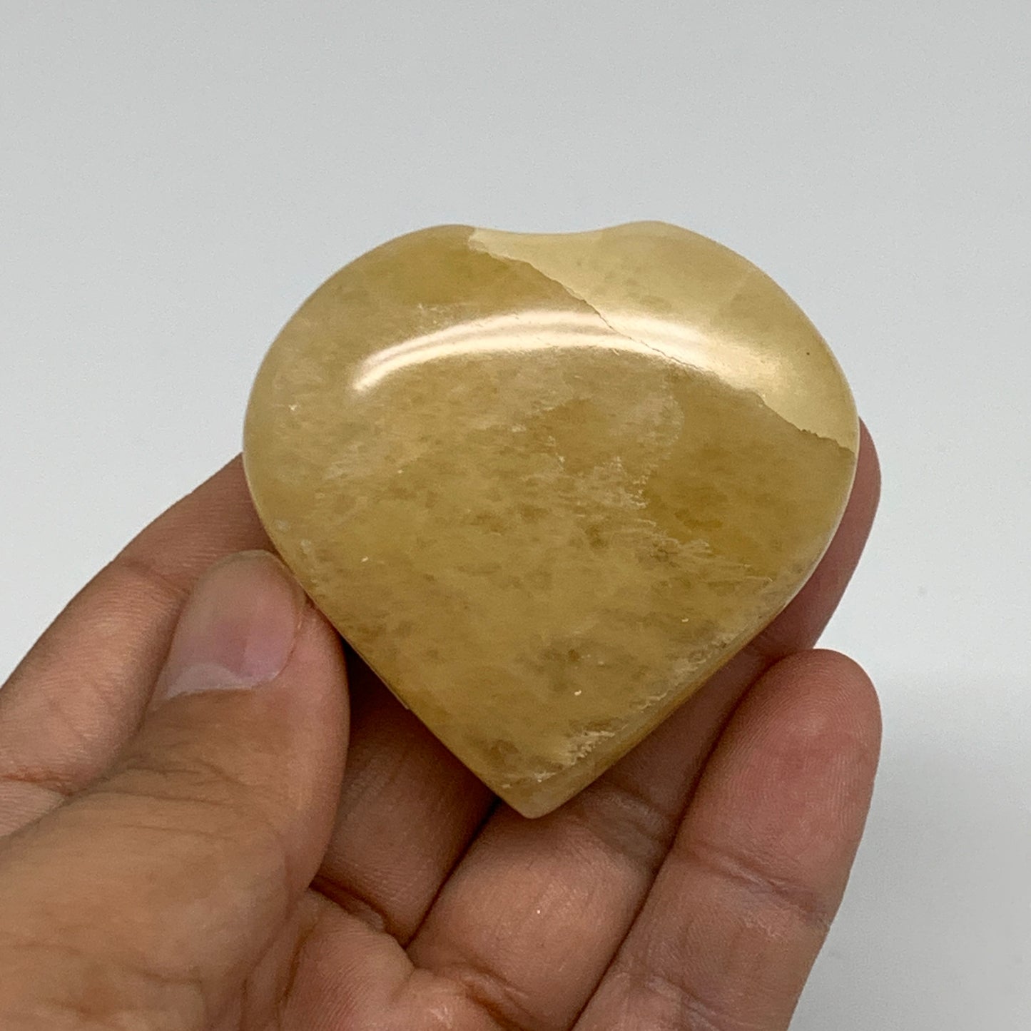 81g, 1.9"x2"x0.9" Natural Yellow Aventurine Heart Crystal Stone, B35069