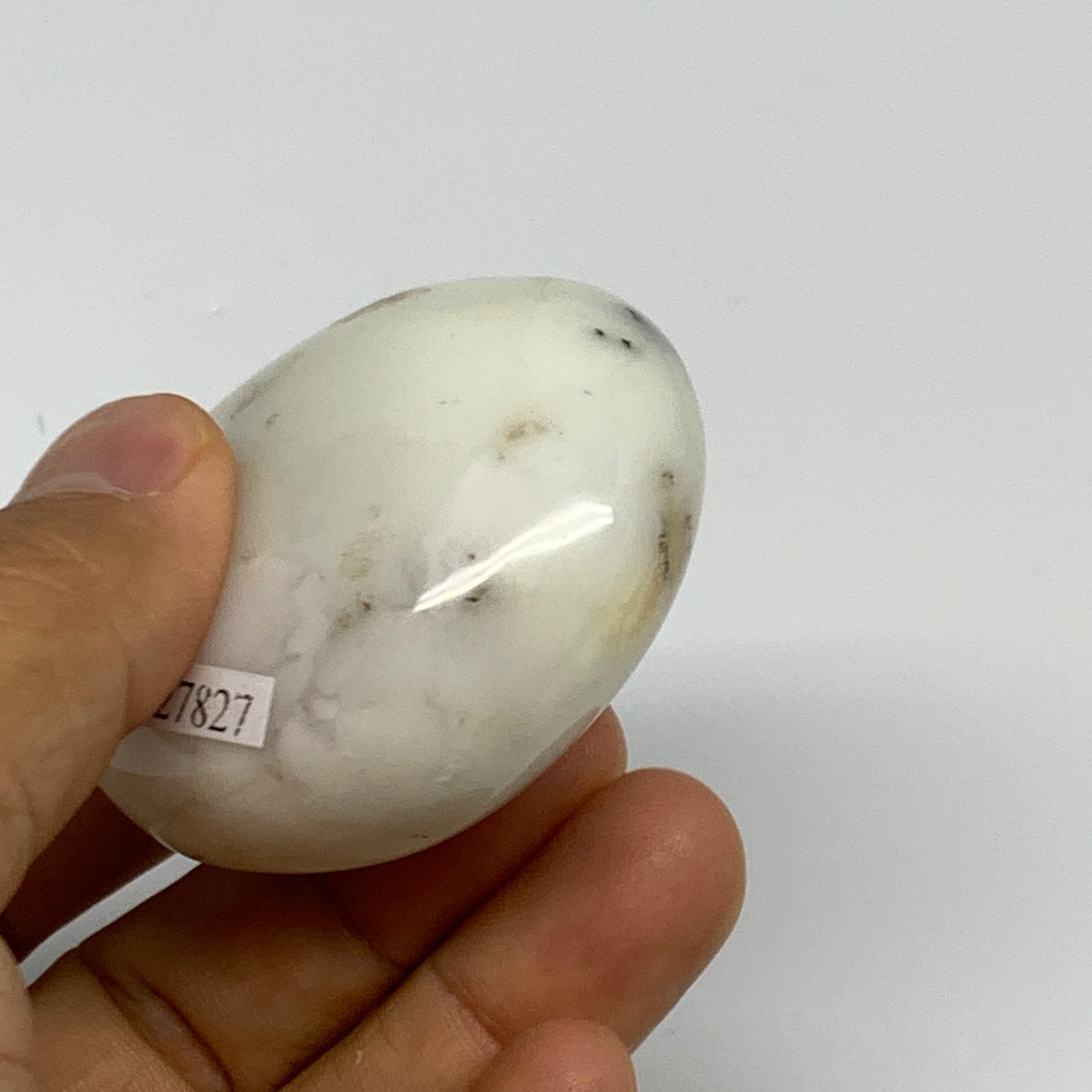 84.4g, 2.1"x1.9"x1", Dendrite Opal Palm-Stone Reiki Energy Crystal, B27827